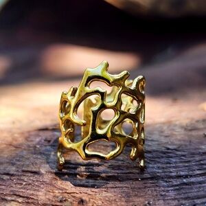 Nordstrom Gold Coral Designer Jewelry 14K Gold plated Hypoallergenic Ring